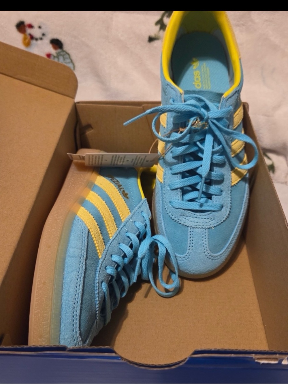 Adidas Women Spezial Suede Sneakers - Turquoise/Yellow Size 6 - Picture 4 of 4